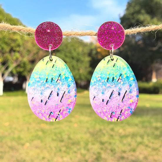 Easter Acrylic Bunny Earrings for Women Glittery and Colorful Rabbit Dangle Earrings Festive Holiday Jewelry for Easter Celebrations