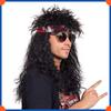 Fashion European Men's Wig Curly Long Wig HW2021