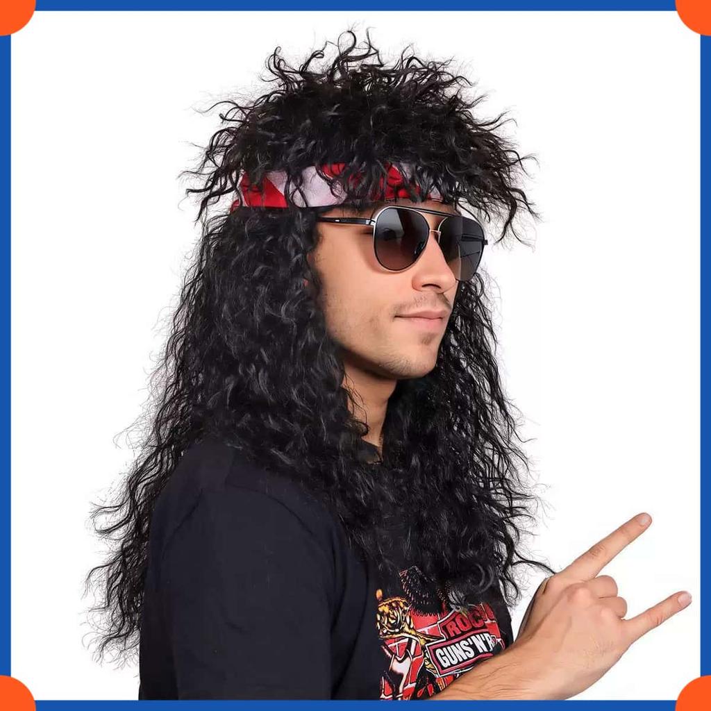 Fashion European Men's Wig Curly Long Wig HW2021