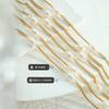 Style Flat Chain Personalized Freshwater Pearl Splicing Chain Necklace Titanium Steel Gold-Plated Collarbone Chain