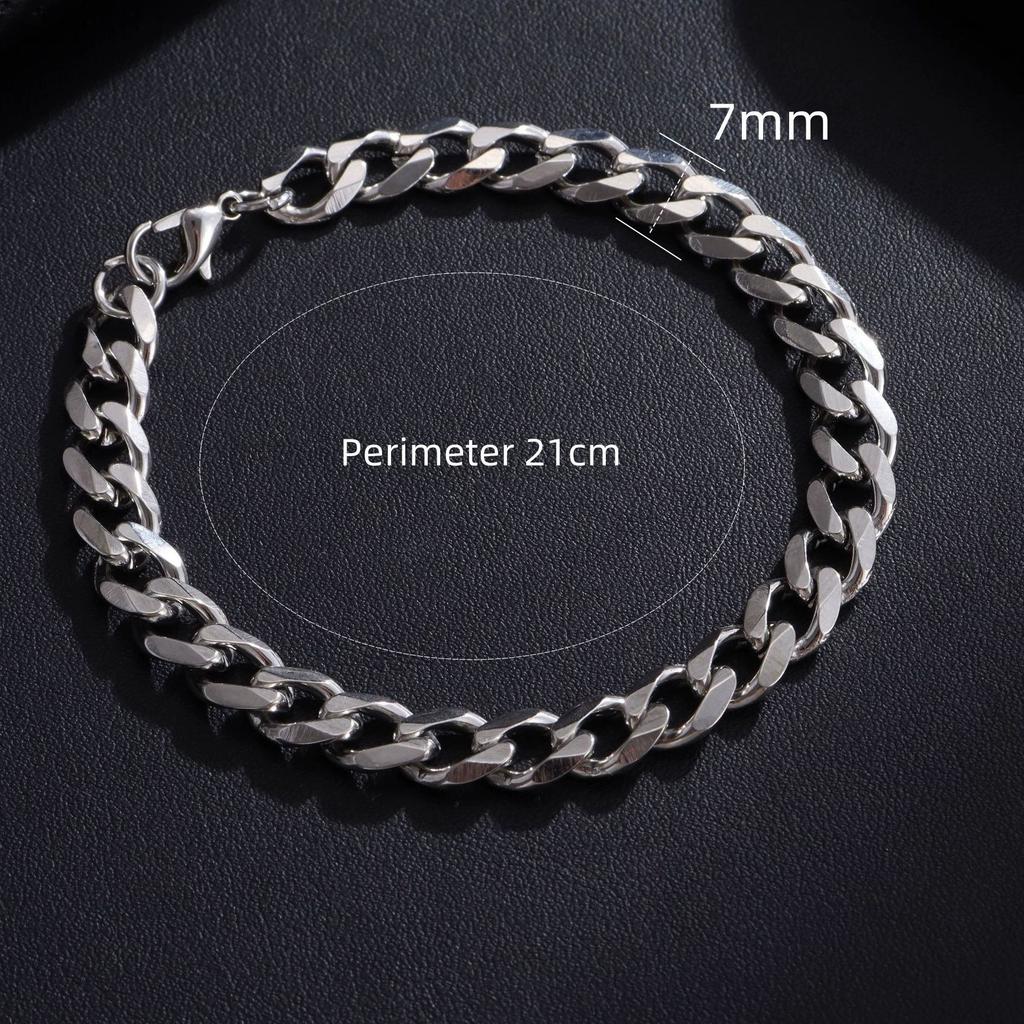 Titanium steel non-fading Cuban bracelet trendy hip-hop raw jewelry stainless steel bracelet