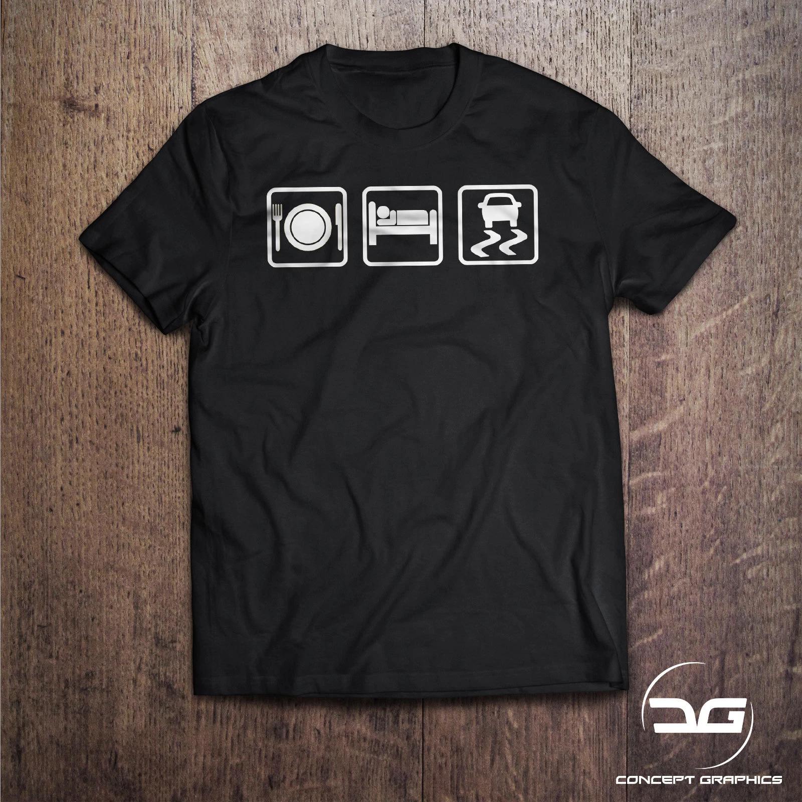 Funny Eat Sleep Drift Mens Black Funny Novelty MX5 GT86 Drift Car T-Shirt 3XL