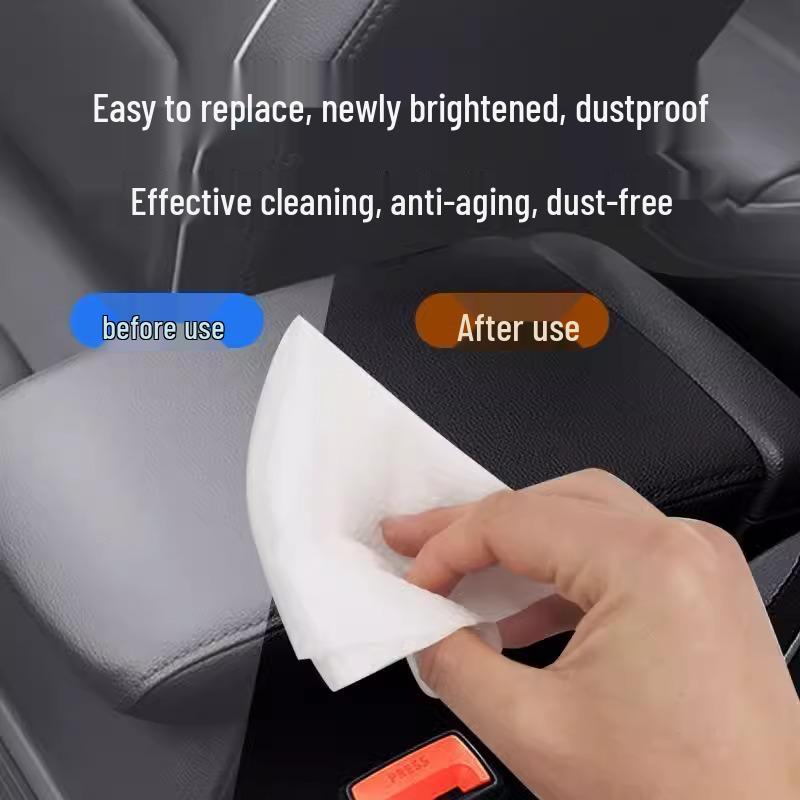 Car Interior Leather Care Wipes - Dashboard & Stain Removal, Shine Enhancement