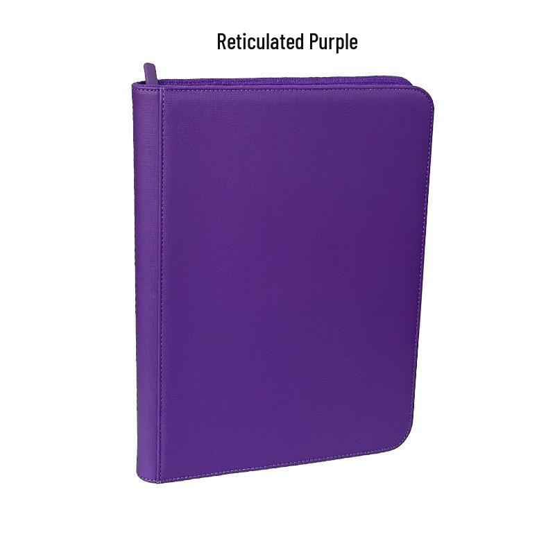 PU Leather Zipper 9-Grid Anime Card Storage Album with 360 Slots for Tabletop Game Cards