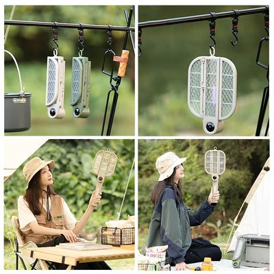 2-in-1 Foldable Electric Mosquitoes Patrols Rechargeable Bugs Zappers For Outdoor Camping