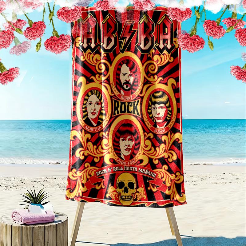 Rock Legends Unite Beach Towel Portable for Travel Beach Seaside Swim Absorbent Bath Towel Fashion Beach Comfort Printing