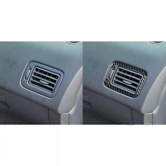 Dashboard Side Air Vent Outlet Cover For Honda Civic 1996-2000 Real Carbon Fiber