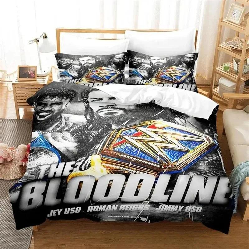 Parure de lit Wrestler Roman Reigns, housse de couette, housse de couette, taie d'oreiller, taille King, Queen, Twin, garçons, filles, adultes