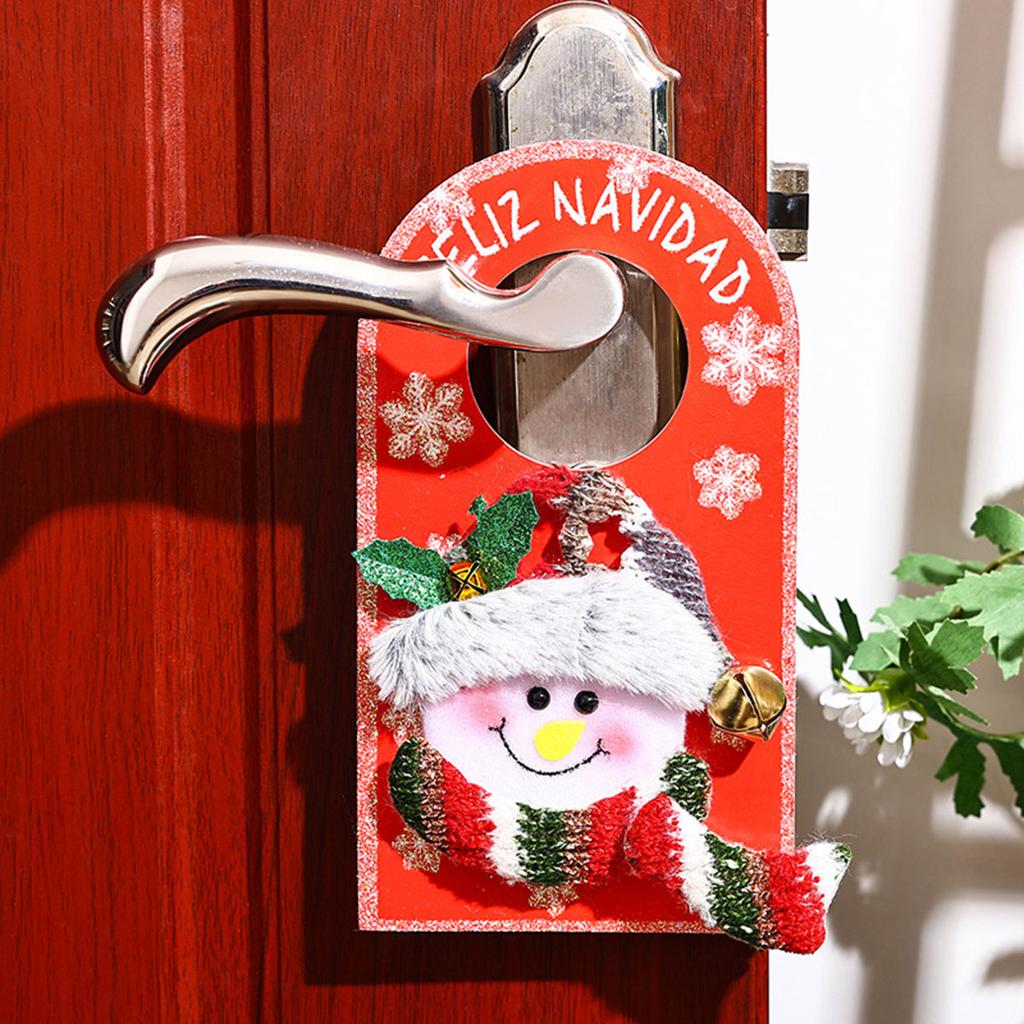 Christmas Door Knob Hanging Pendant Indoor Door Knob Decorations Merry Christmas Christmas Ornament Signs for Home Hotel Bedroom