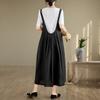 Real shot summer new cotton and linen literary and retro loose sleeveless strap dress women