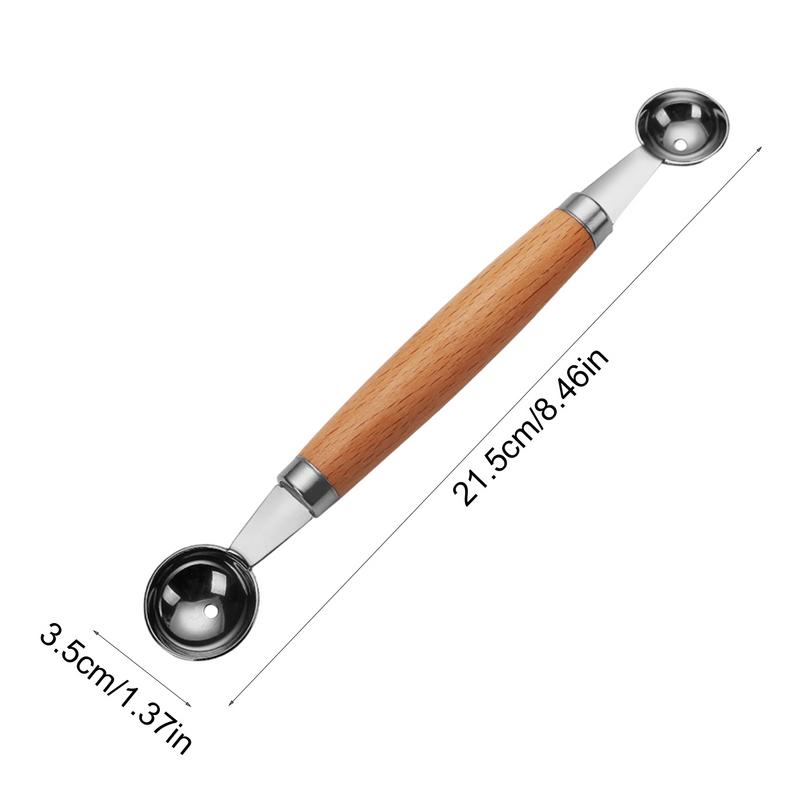 Watermelon Ball Scoop Fruit Spoon Ice Cream Sorbet Stainless Steel Double-end Cooking Tool Kitchen Accessories Gadgets