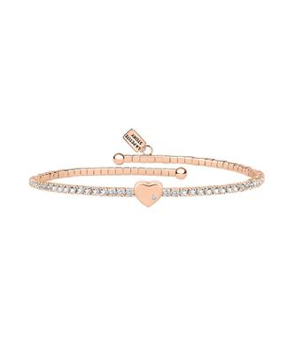 Rose Gold Brass Bracelet With Clear Crystal LPS05AQC03 For Women