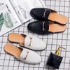 New Designer Mens Half Drag Shoes For Men Casual Leather Loafers Fashion Half Shoes Mules Shoes Male Slides Slippers Footwear