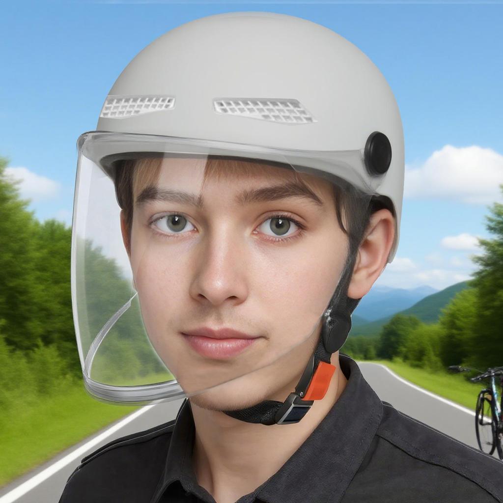 Half Face Helmet Small Motorcycle Helmet Open Face Sun Protection Retro Quick Release Hat For Women Youth Riding Motor Scooter