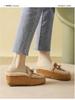 Cozy Ladylike Furry Slipper Mules with Metal Buckle & Hidden Heel - 2025 Autumn/Winter