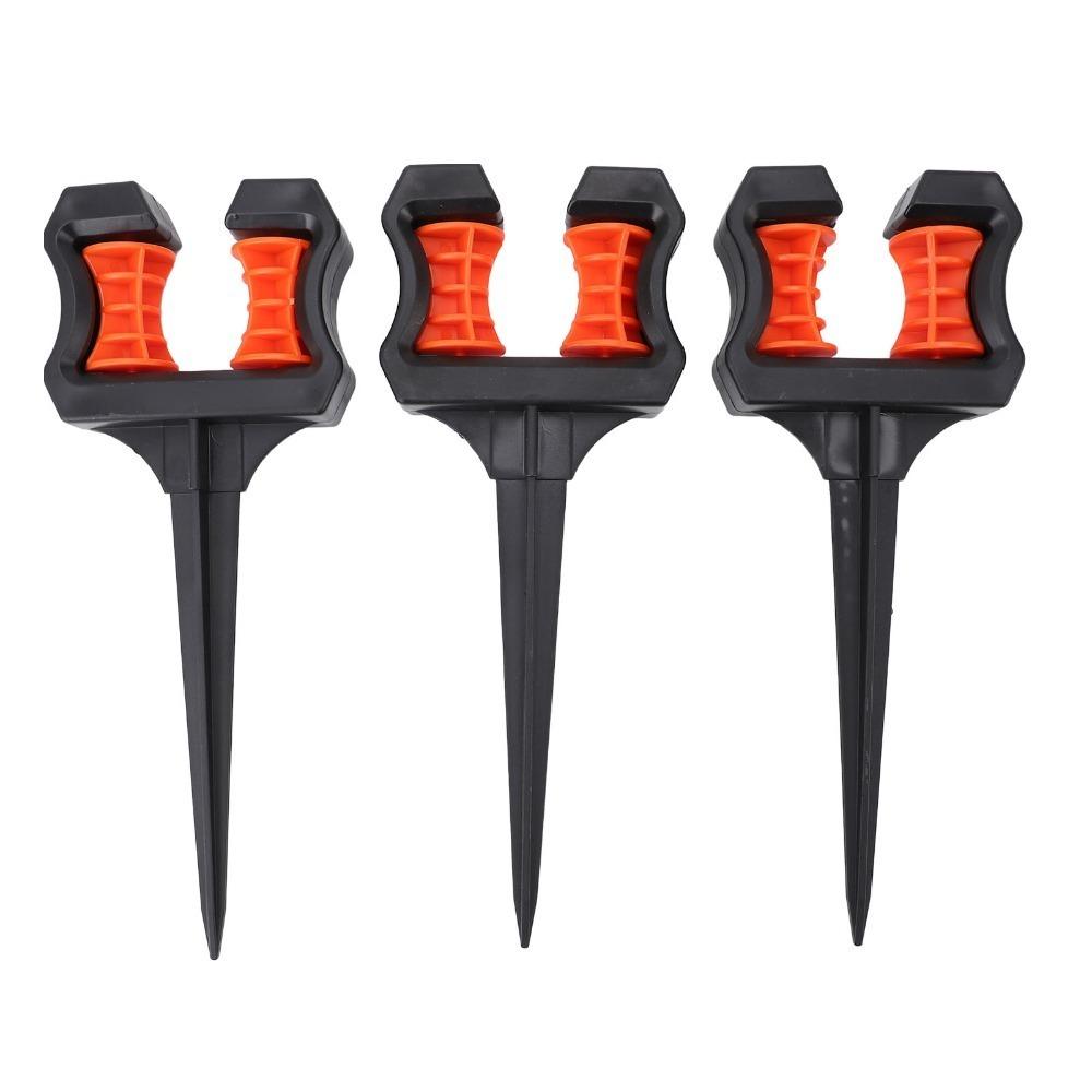 3PCS Black Garden Hose Guide Spike ABS Water Pipe Holder Spike Hose Guide Stake Hose Routing 26cm Length
