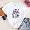 Wildflower Design T Shirt Flower Meadow Watercolor Floral Top Botanical For Her Vintage Washed Designer Clothes Graphic