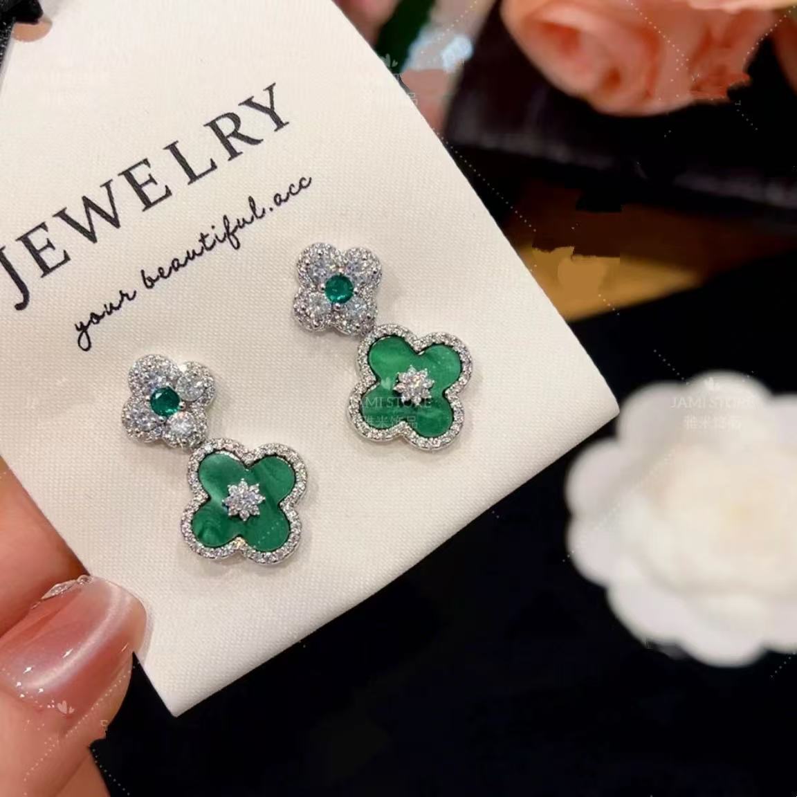 

Zircon Fritillary Flower Pendant Earrings Fashion Commuter Versatile Sweet Earrings Niche Premium Earrings Women