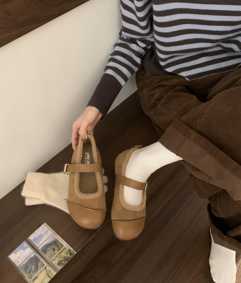 Popular Soft-soled Ugly Cute Boken Shoes 2025 New Spring and Summer Shallow Mouth Flat-soled Single Shoes Women's Versatile Mary Jane Shoes