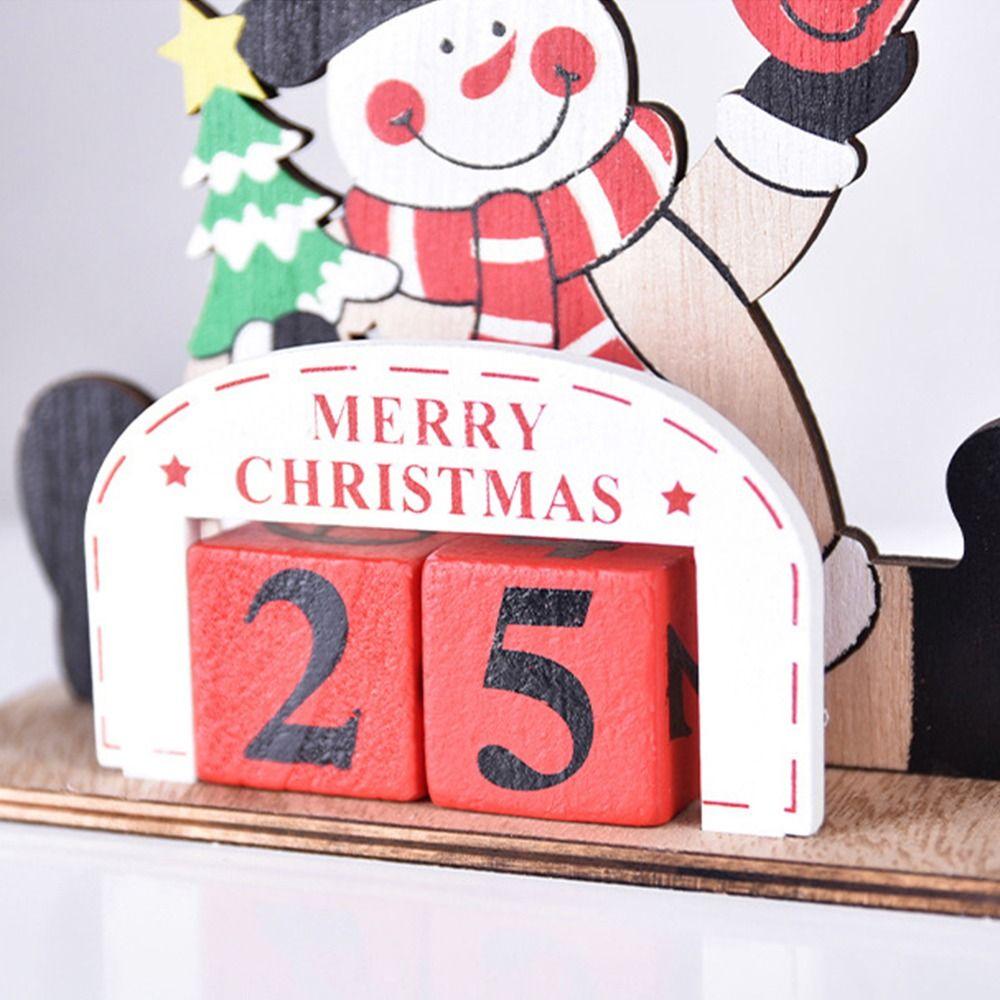Cartoon Christmas Advent Calendar Creative Wooden Christmas Calendar  Desktop Ornaments
