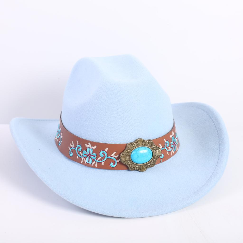 Beliebte europäische und amerikanische Mode OL-Stil einfarbiger Cowboyhut Herren und Damen High-End Zylinder Jazzhut Filzhut