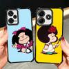 Mafalda Cartoon Cute Plating Phone Case For Xiaomi Redmi Note 14 15 Pro Plus 13 12 11 11S 11T 10 9S 9 5G Anti-Fall Airabag Cover