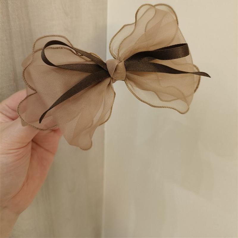 

Элегантные тканевые заколки-банты ручной работы - Шикарные резинки для волос с лентами, Модные заколки для волос для женщин, Аксессуар для волос