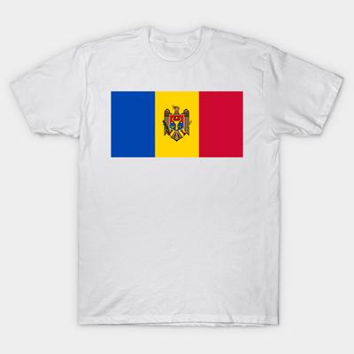 Tişört Kadın Moldova Bayrağı Harajuku Baskılı Kawaii Tişört Yazlık Kısa Kollu Kadın Tişört Üst