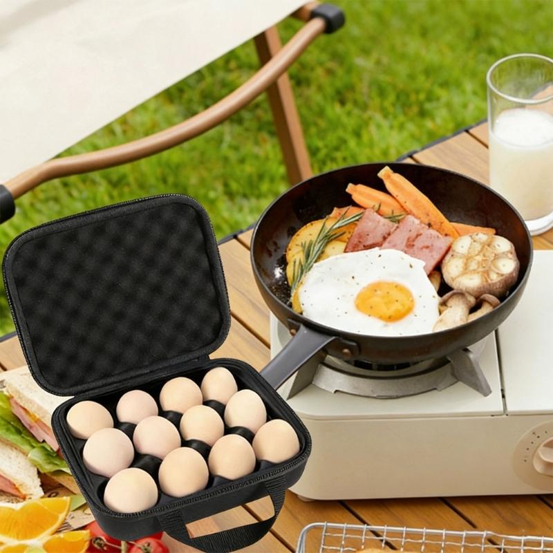 Eierhalter mit 12 Fächern, unverzichtbar für Picknicks im Freien, tragbarer Eierbehälter, praktische Schutzhülle
