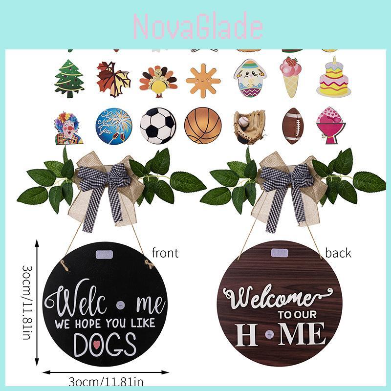 Charming Rustic Home Decor Welcome Sign With Removable Accessories For All Seasons