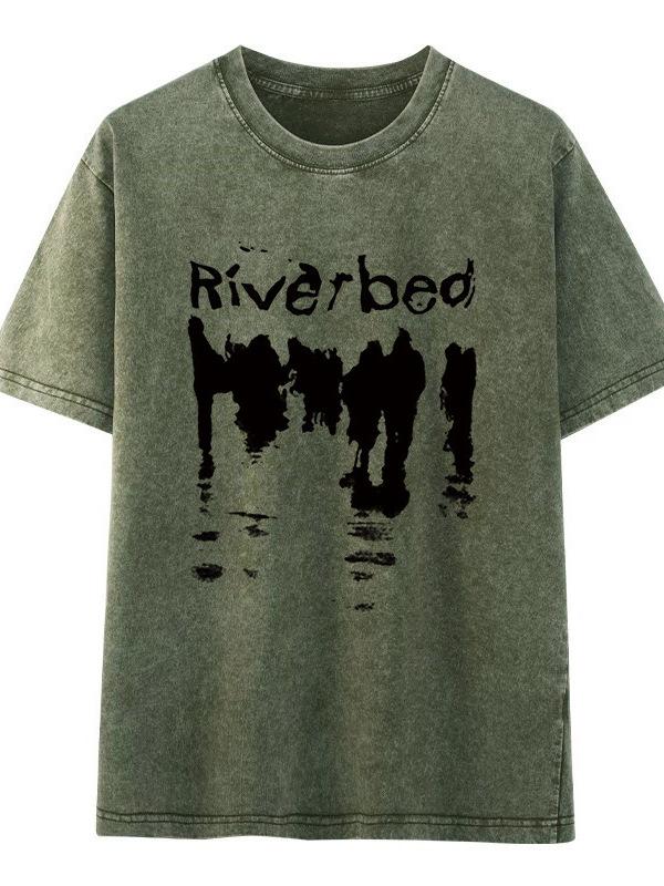 American Retro Trendy Women s Plus Size Washed Distressed Half Sleeve T-shirt - Summer 2026 Medium темно-зеленого