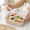 Lunch Box Portable for Children School Office Bento Box Compartment Sealed Food Container with Tableware Microwavable Heating
