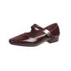Premium small leather shoes women's autumn new thick heel square head Mary Jane shoes temperament soft sole single shoes