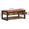 VidaXL Table basse multicolore 90x50x38 cm bois de récupération massif, table latérale, table de salon, table d'accent, bout 4016686