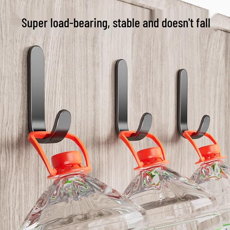 Strong Adhesive No-Punch Wall Hooks for Kitchen & Bathroom - No-Trace, Heavy-Duty Hanging Solution