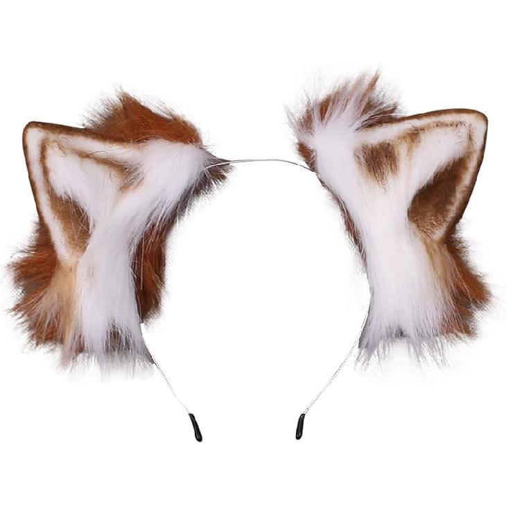 VIGVAN KYC Animal Ears Kawaii Plush Cat Ears Hair Clip Headdress Halloween Cosplay