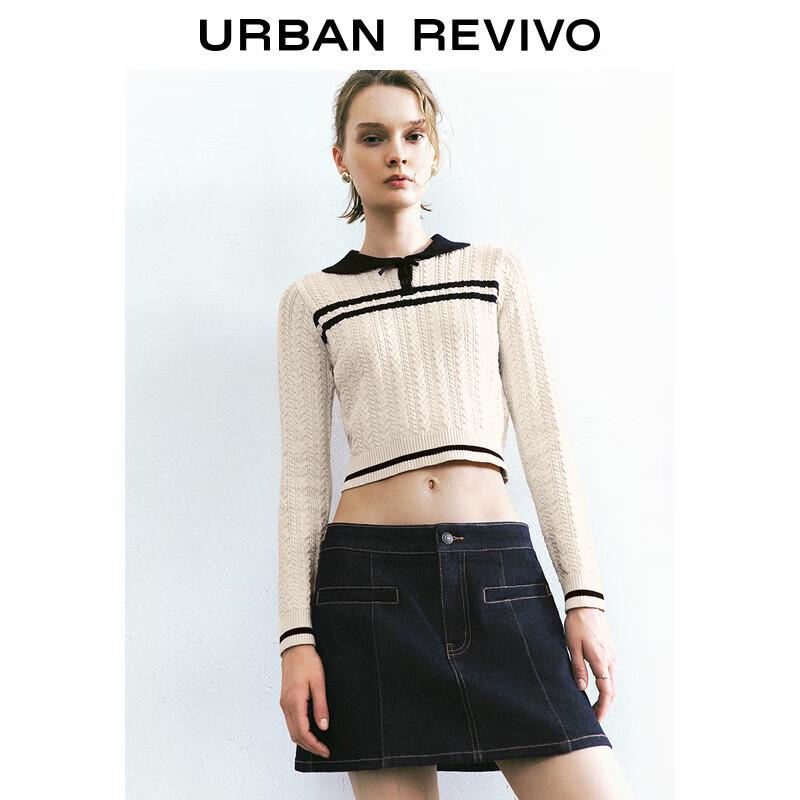 

Женский вязаный топ UR с длинным рукавом, в стиле ретро, с цветными блоками и бантом S