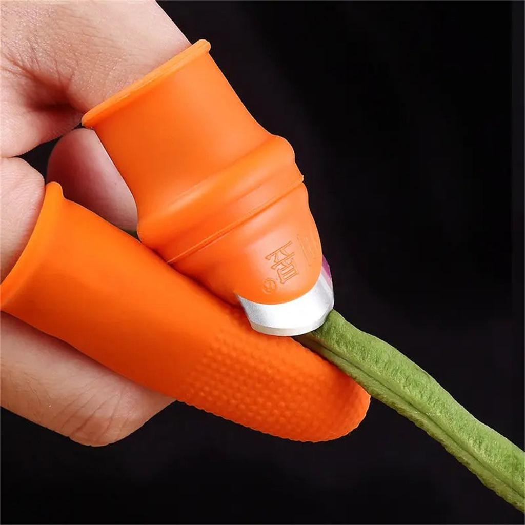 Vingerbeschermer Siliconen Duimmes Beschermer Tandwielen Snijden Groente Oogstmes Knijpen Plantenmes Scharen Handschoenen