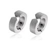 1 Pair Punk Titanium Steel Ear Clip/Ear Stud Earrings For Men Women Black Pierced/No Pierced Fake Ear Circle Pop Jewelry