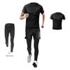 Men's Summer Fitness Suit: Quick-Dry Ice Silk Tight Pants & Short Sleeve Top for Running