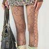 Sexy Hollow Out Jacquard Fishnet Tights Women 2025 Floral Lace Thigh High Waist Pantyhose Nightclub Garter Hot Stocking