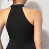 Women Summer High Slit Maxi Dress Halter Sleeveless Long Dress