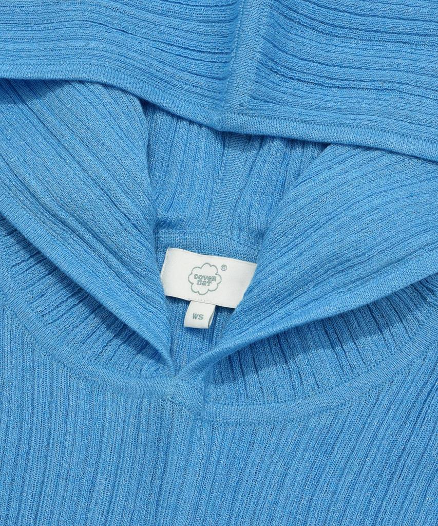 COVERNAT WOMAN Sheer Hoodie Knit Blue