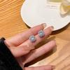 925 Silver Needle Micro-inlaid Zircon Super Flash Earrings for Women's High-end Temperament Simple Square Earrings Earrings Wholesale