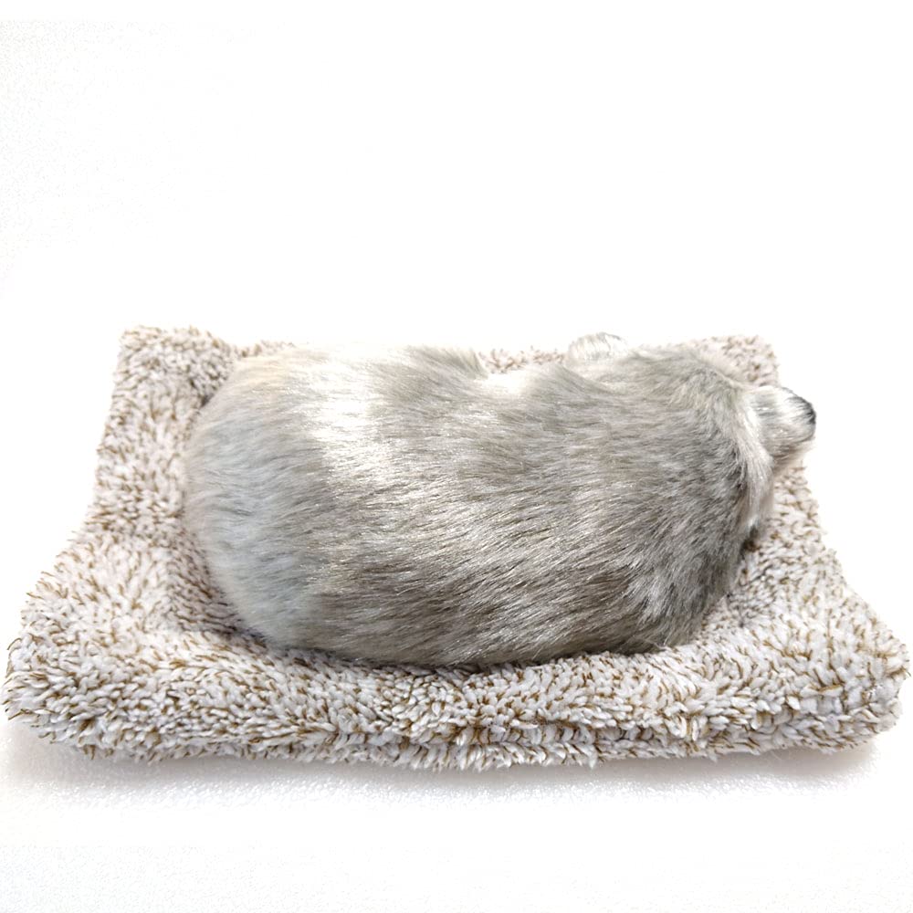 TATOTTE Realistic Plush Dog Figurine with a Cute Sleeping Face, Activated Charcoal Included, Soothing Decor (Husky)