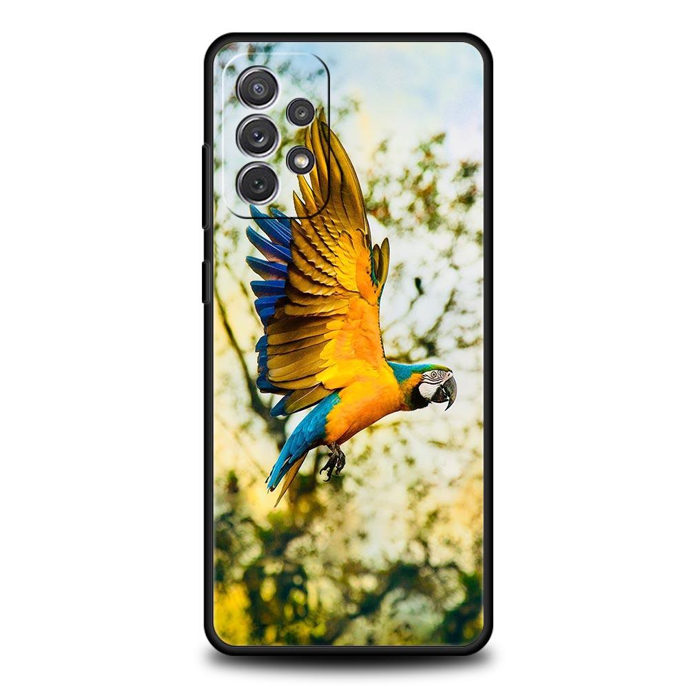 Parrot Bird Phone Case for Samsung A51 A71 A72 A21S A12 A11 A15 A25 A31 A41 A23 A33 A53 A73 A03S A05S A13 5G A35 A55 Cover