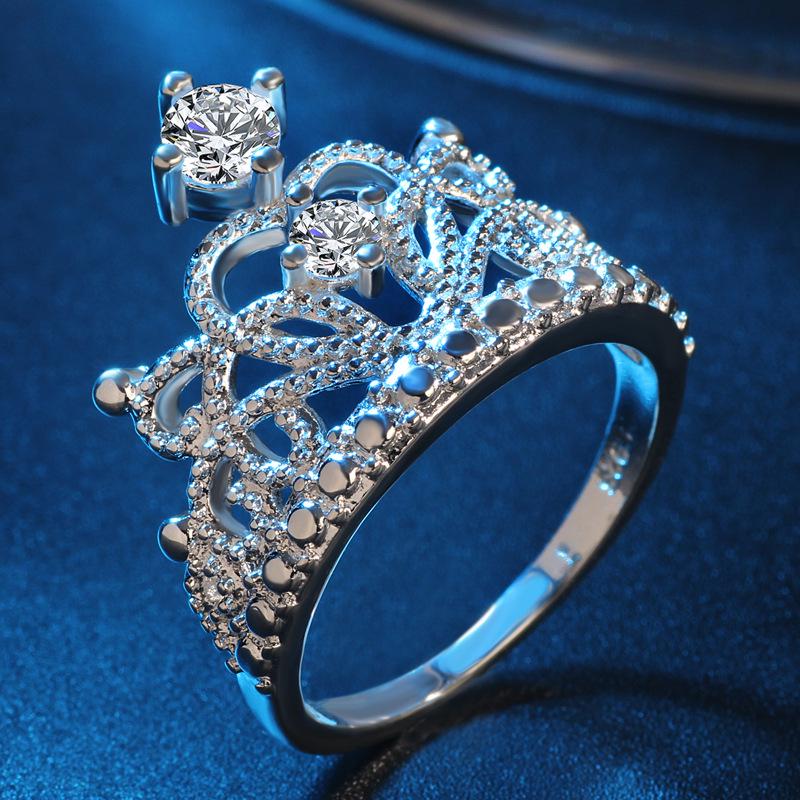 Bague couronne européenne et américaine pour femme