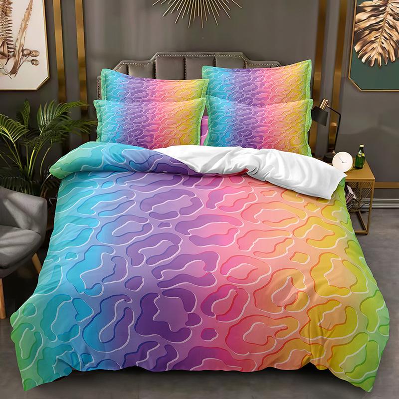 Leopard Print Texture Series Three-Piece Set, Duvet Cover, Grinding Kit Digital Printing