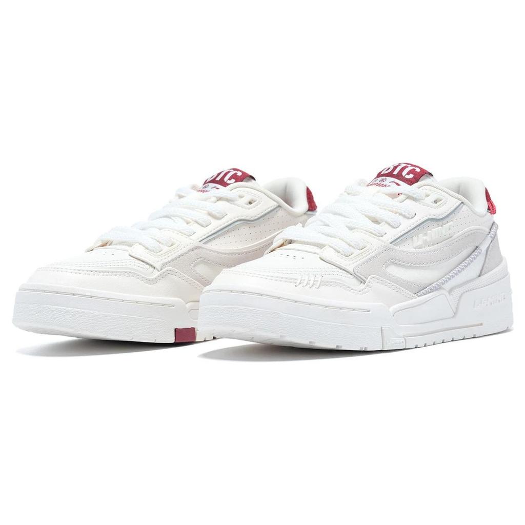 Li Ning 001 BTC Prm Abrasion Resistant Breathable Low Top Skateboard Shoes Women's White Gray AGCT004-3