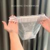 Lady Summer Pure Desire Sexy Lace Mesh Bow Breathable Low Waist Triangle Briefs